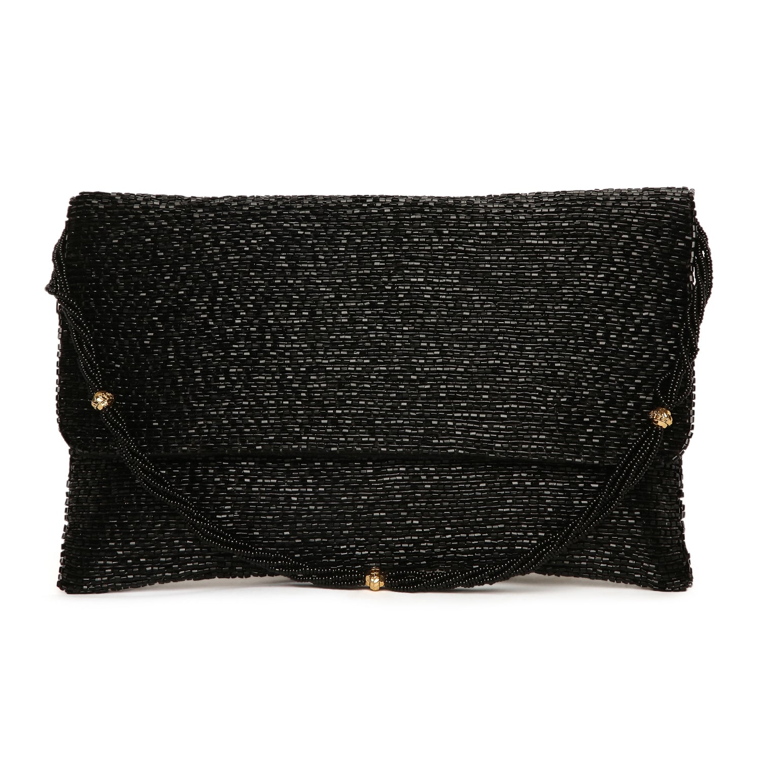 womens black designer clutch bag