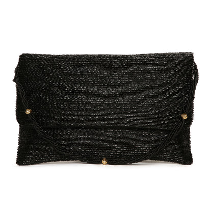 womens black designer clutch bag
