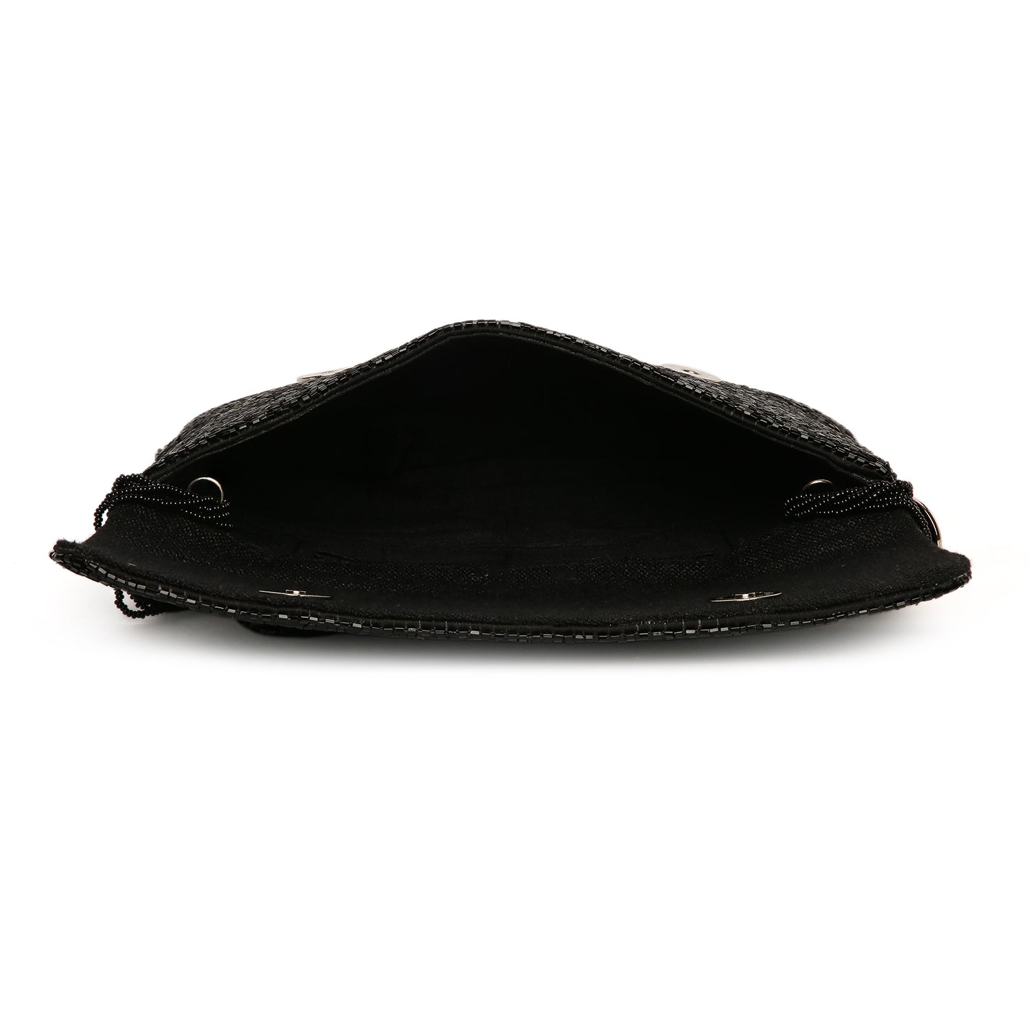 womens black designer clutch bag