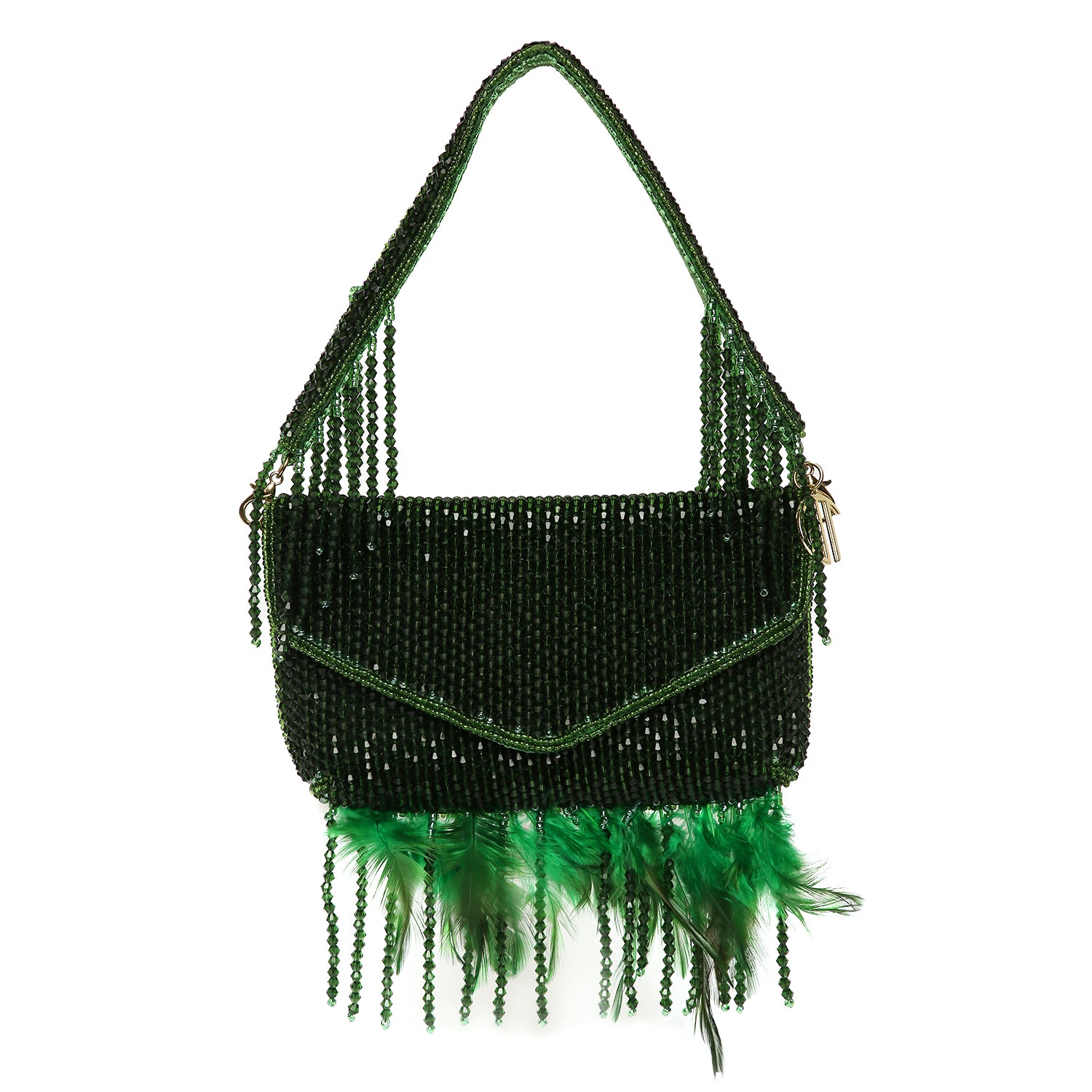 ladies green clutch bag