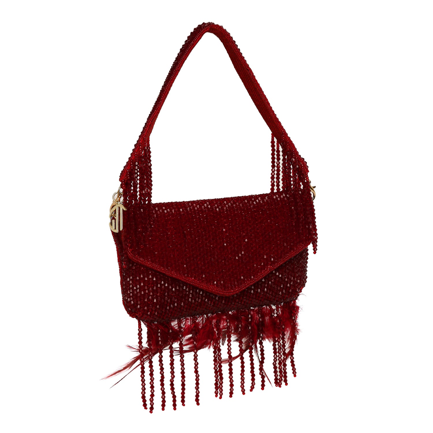 ladies red clutch bag