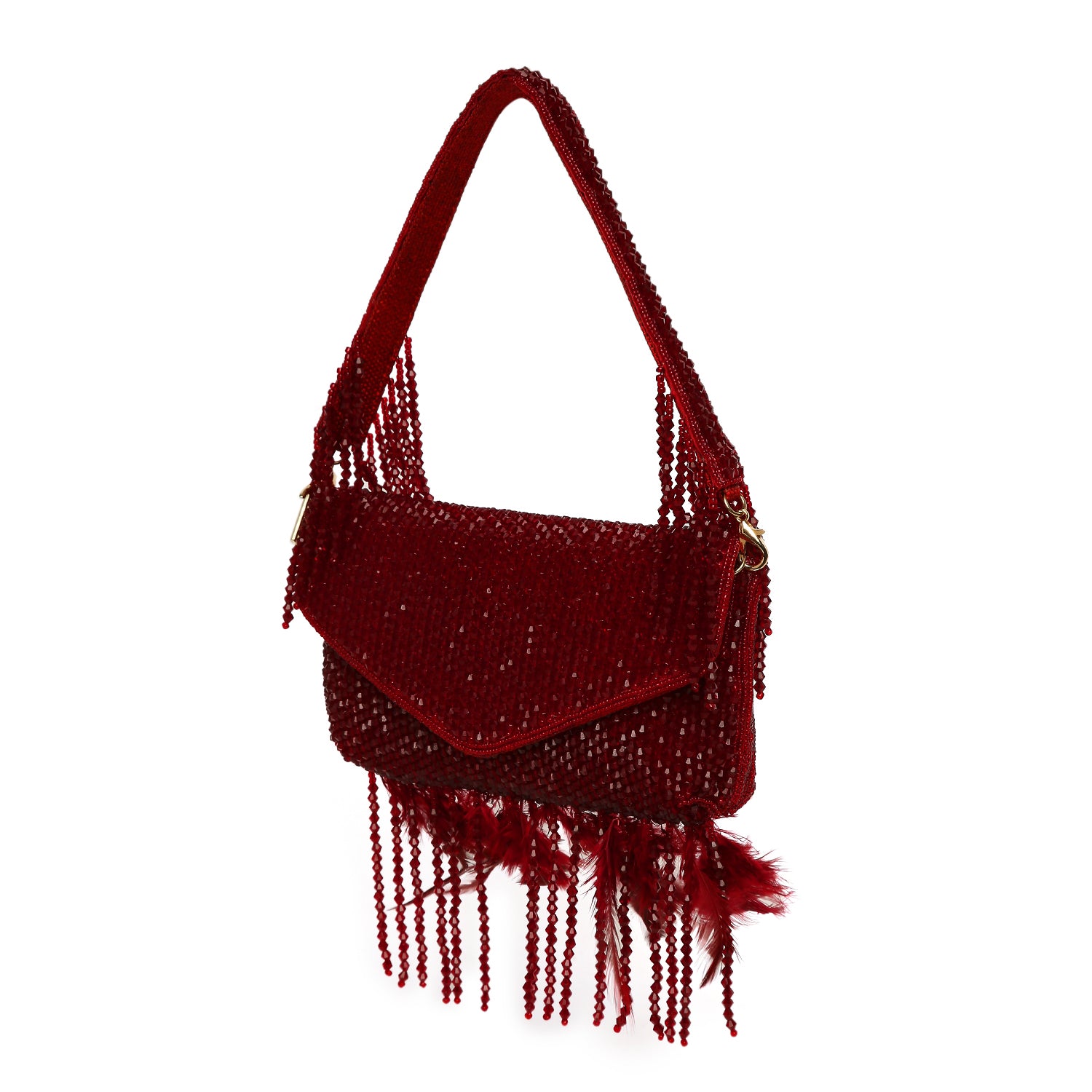 ladies red clutch bag