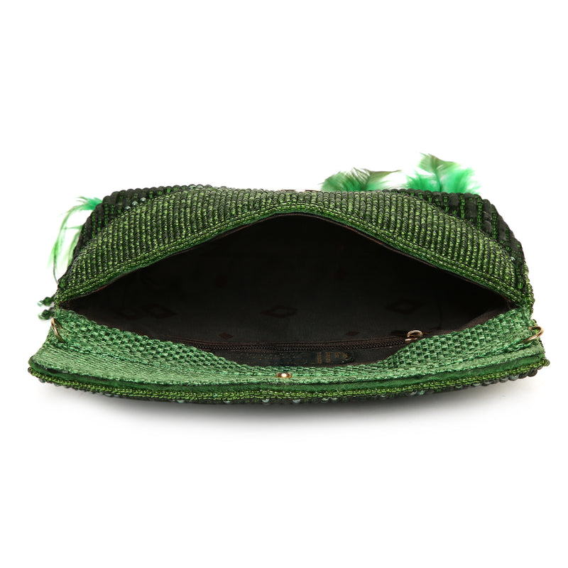 Annie Green Fur Clutch Bag