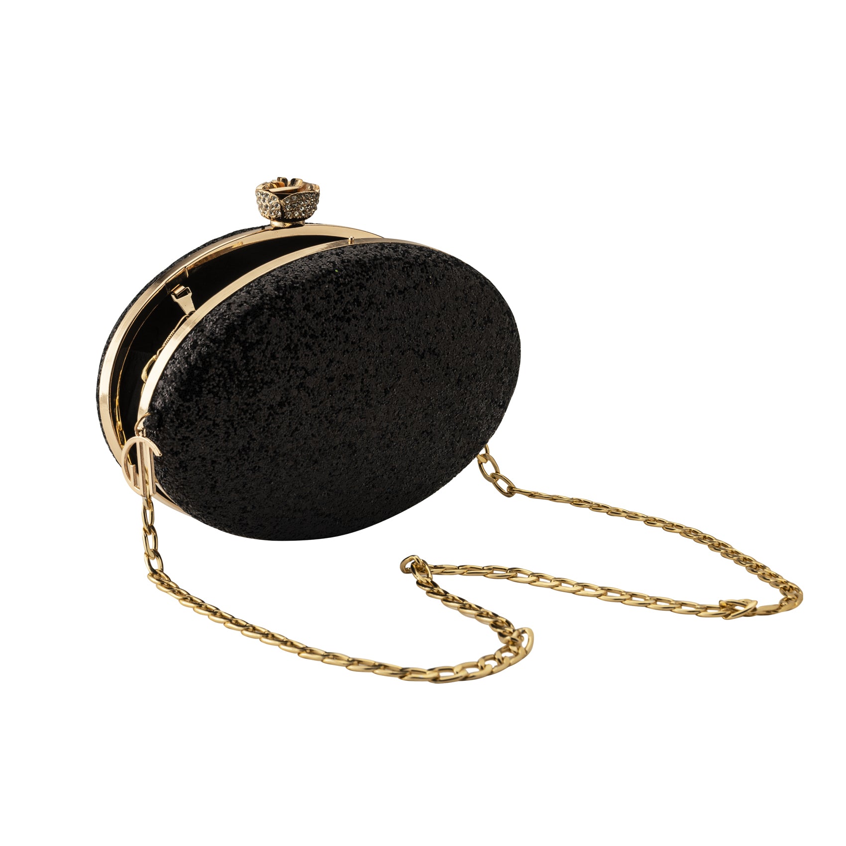 Oval best sale clutch bag