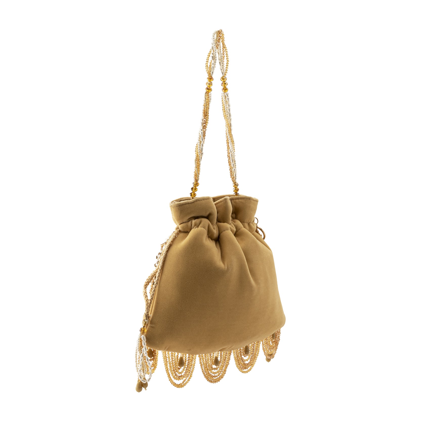 Fiona Beaded Yellow Gold Potli bag