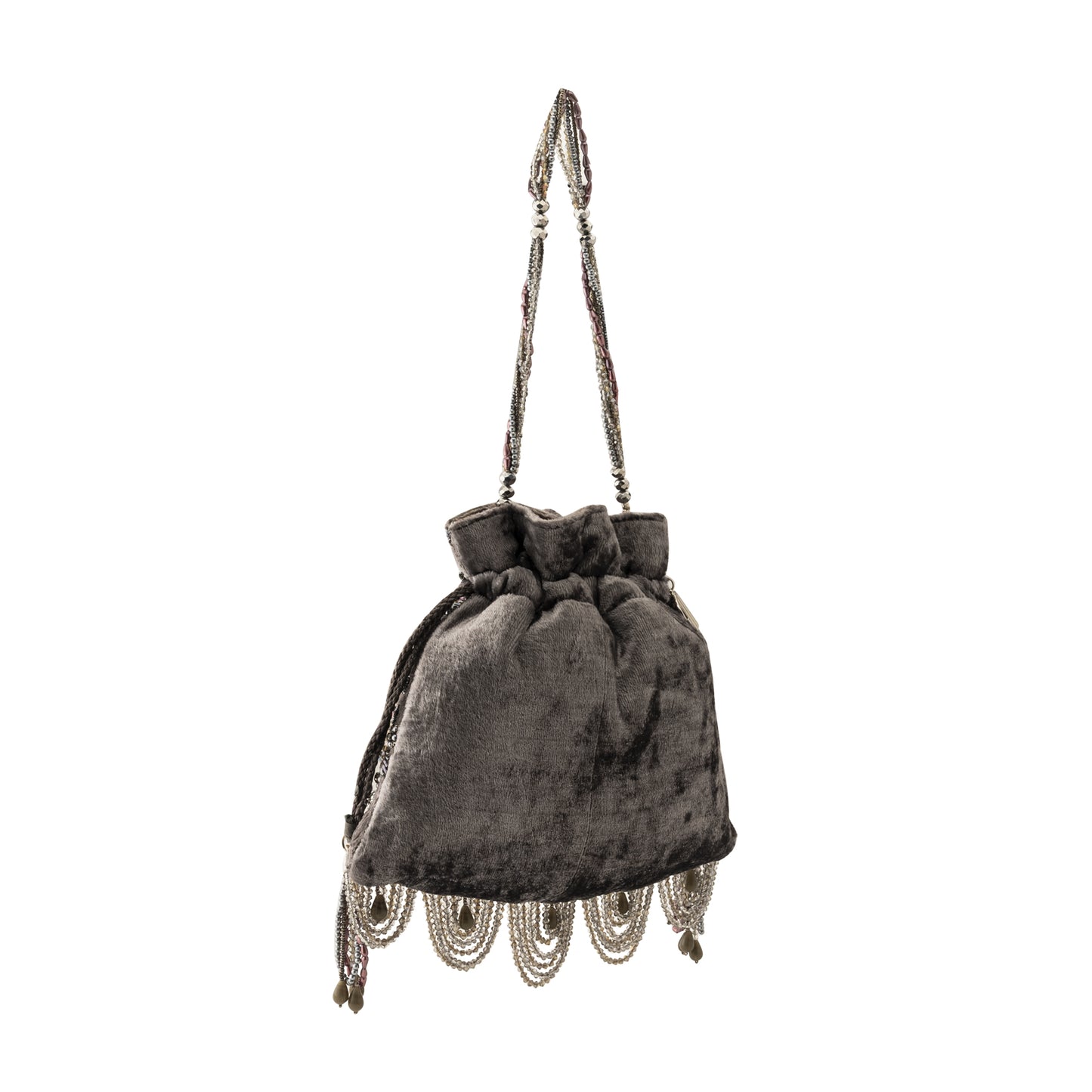 Fiona Beaded Grey Potli bag