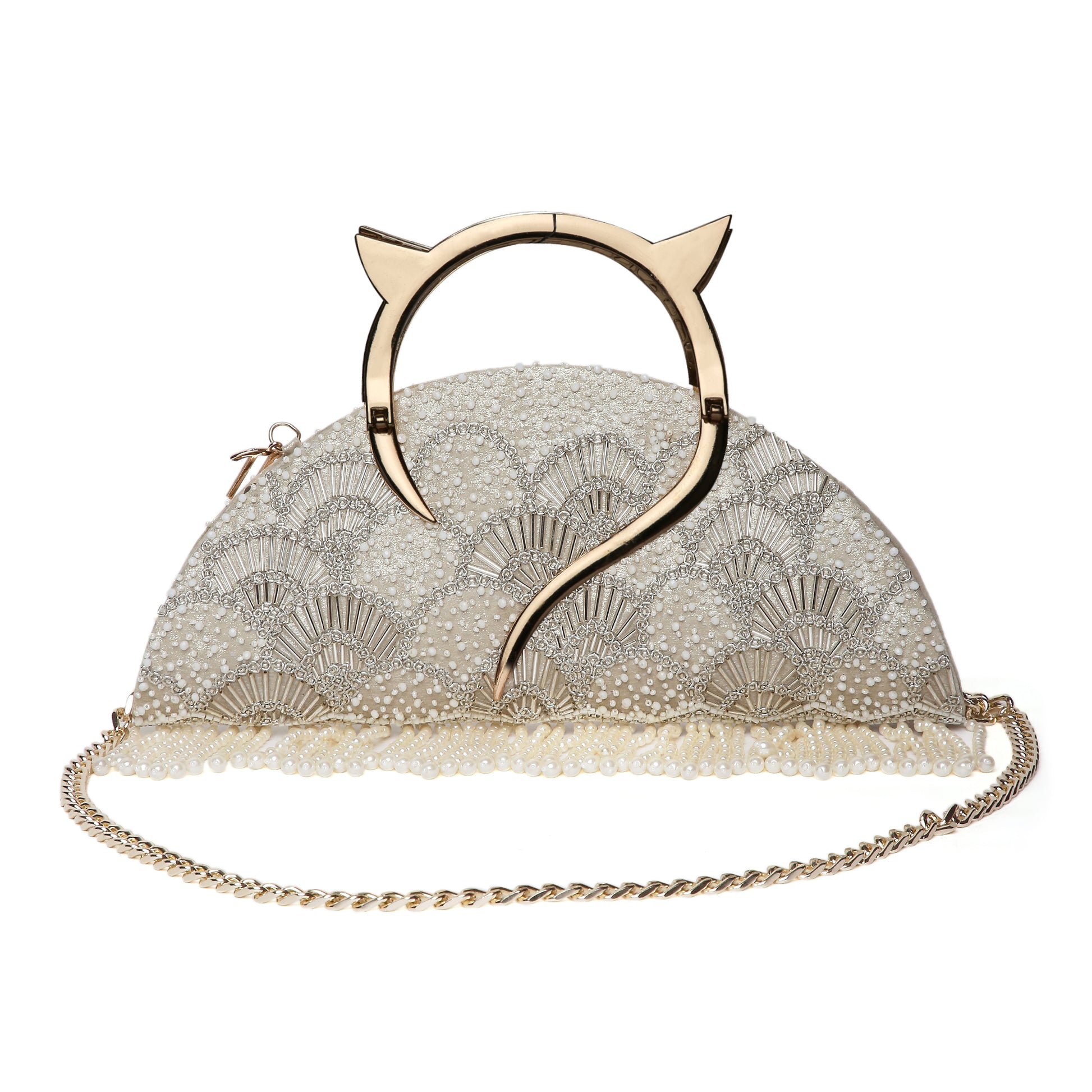 Thea Gold Halfmoon handbag