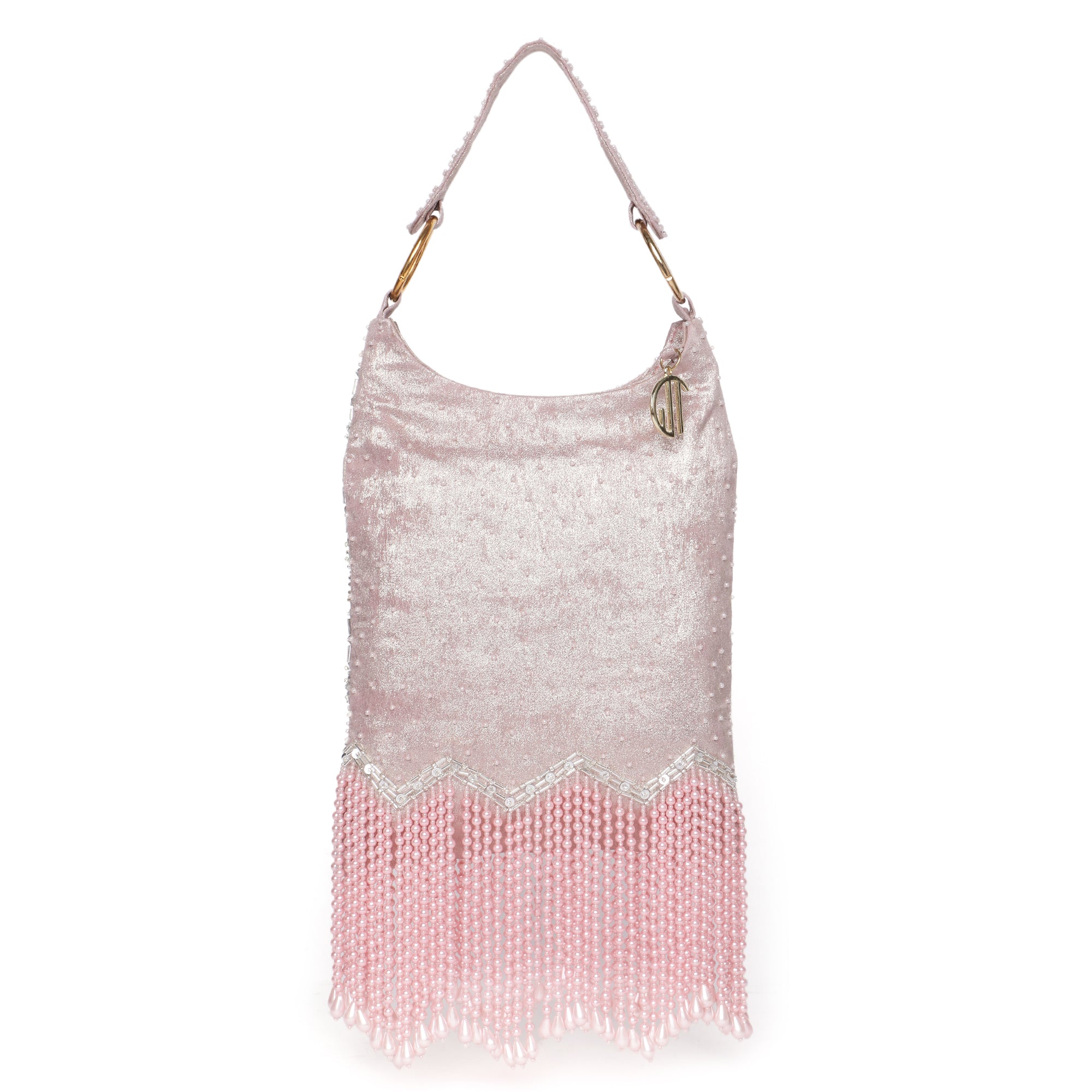 Ira Pink Embellished Handbag