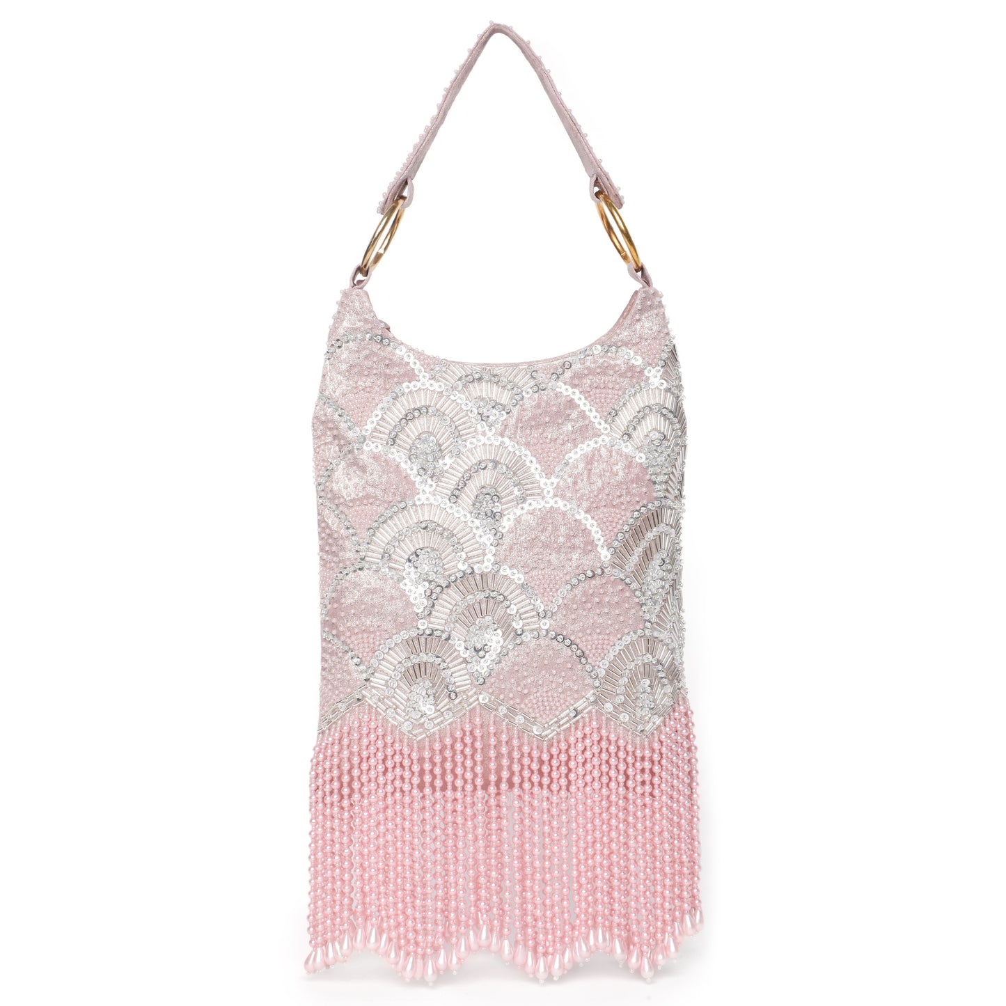 Ira Pink Embellished Handbag