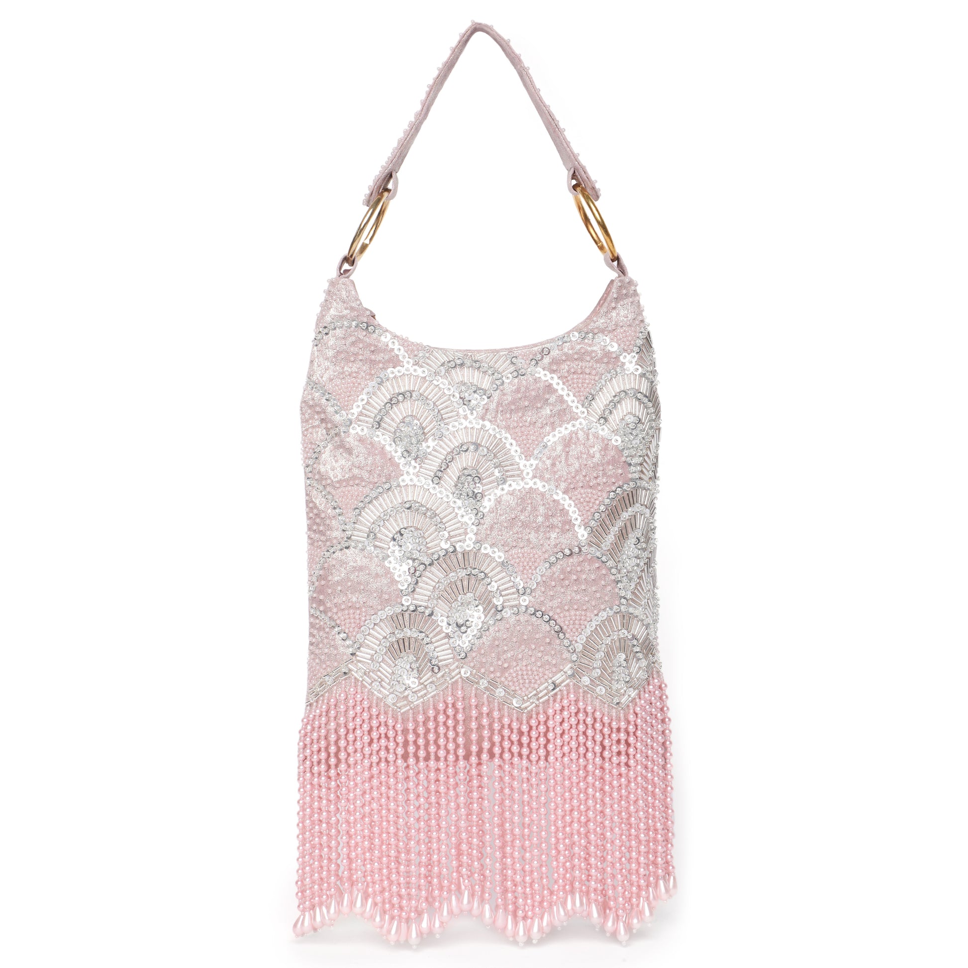 Ira Pink Embellished Handbag