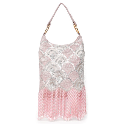 Ira Pink Embellished Handbag