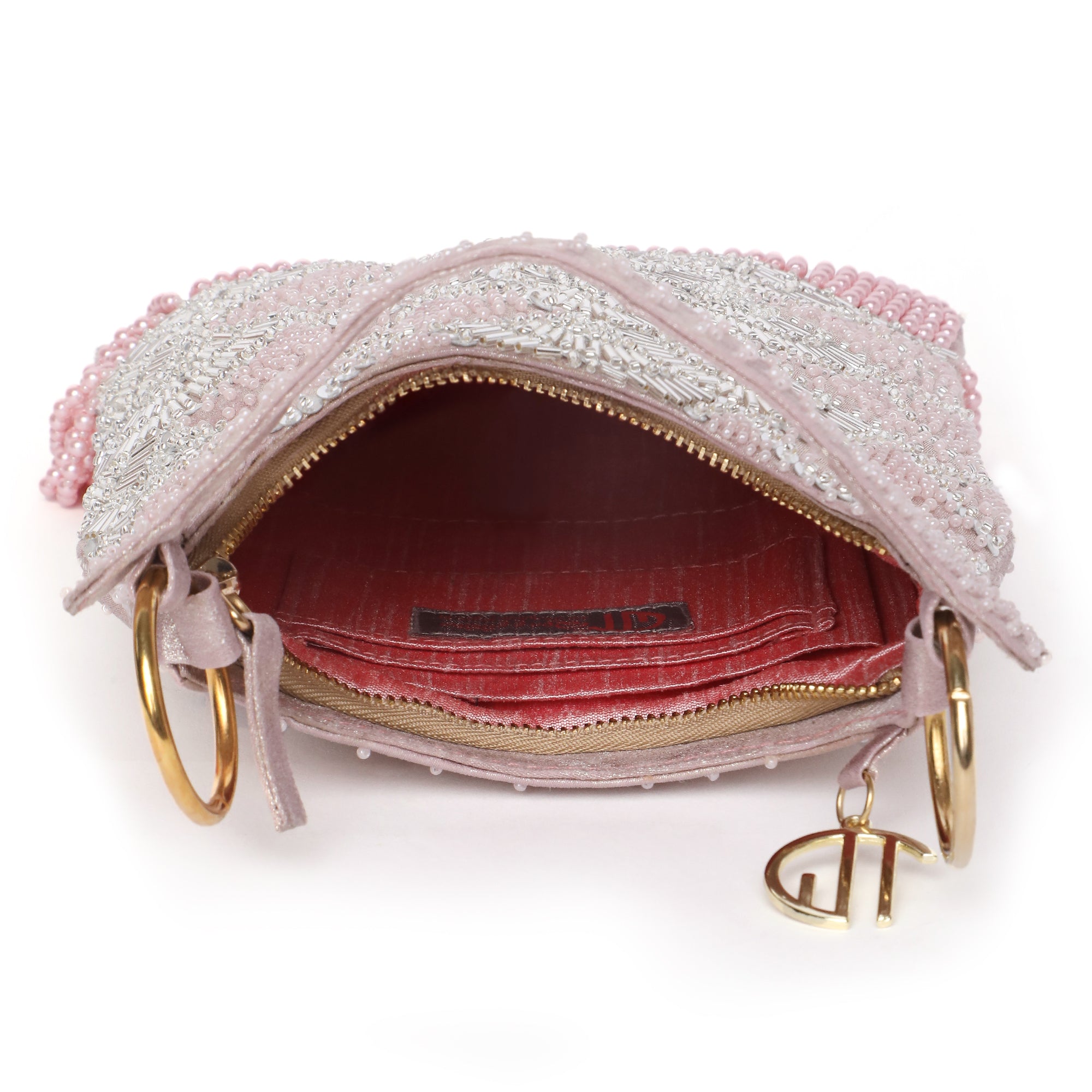 Ira Pink Embellished Handbag