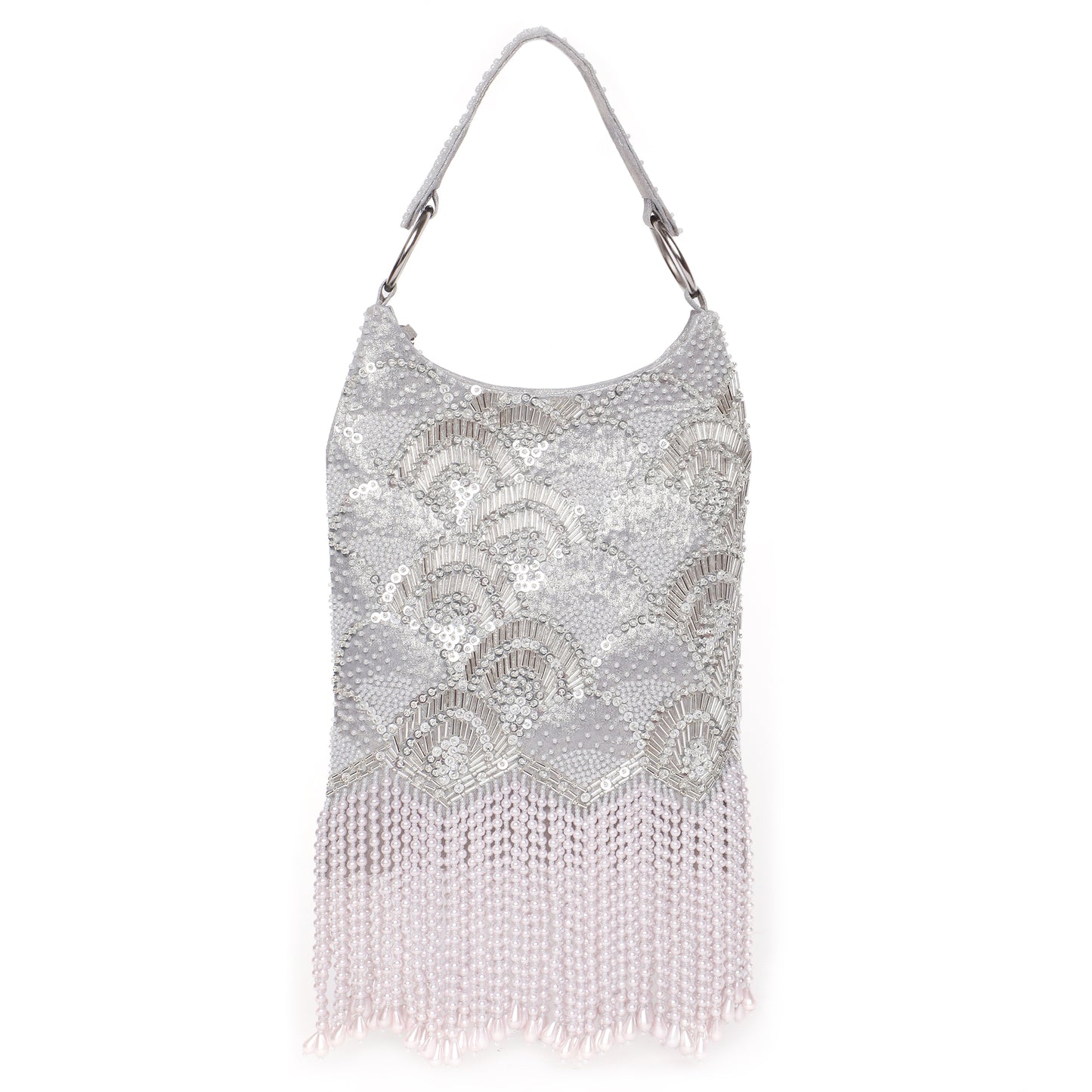 Ira Silver Embellished Handbag
