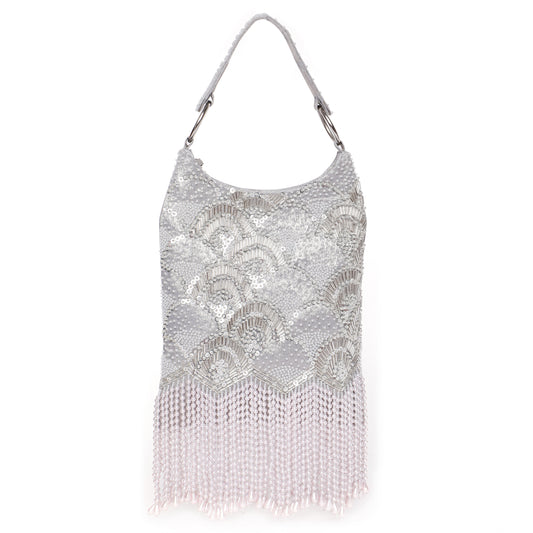 Ira Silver Embellished Handbag