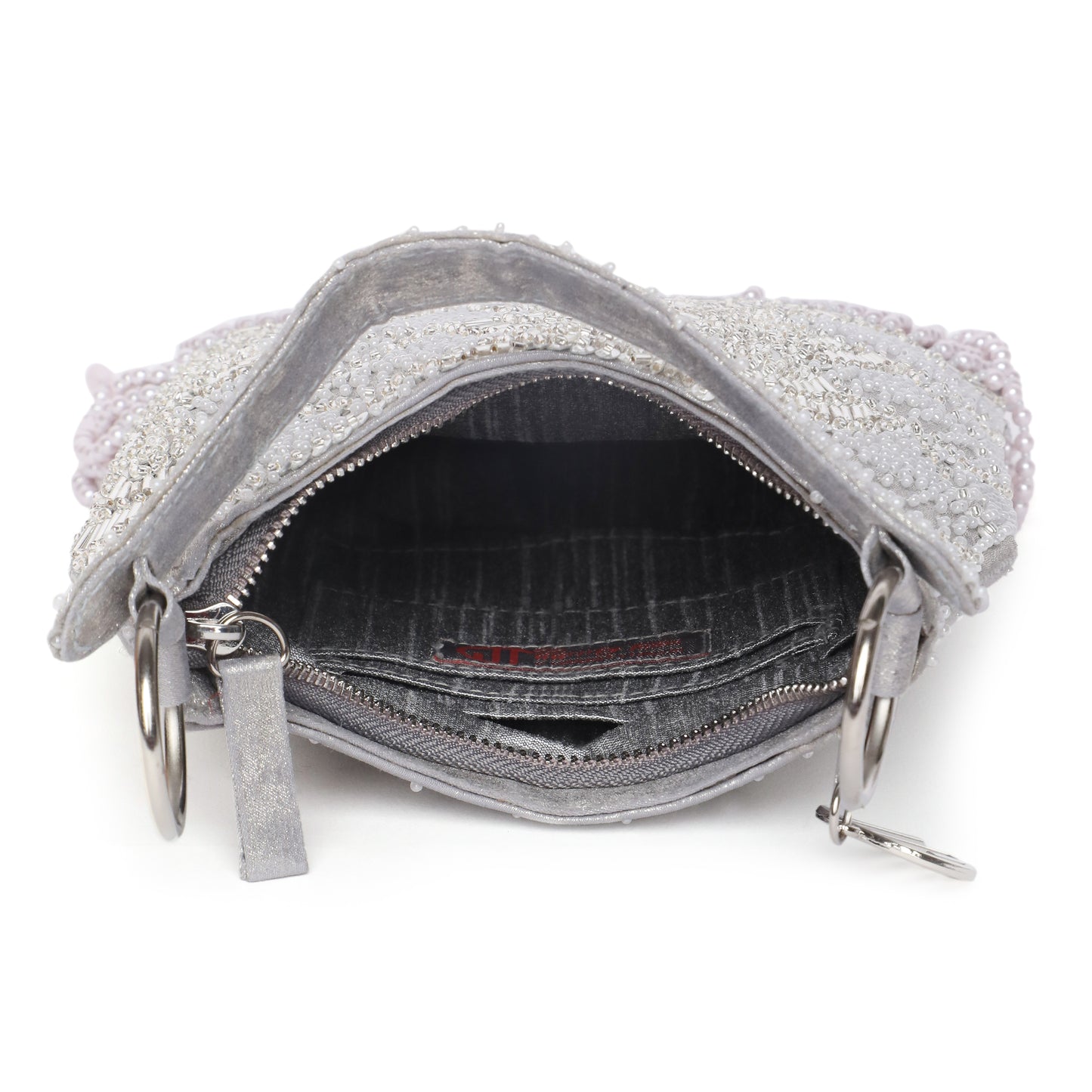 Ira Silver Embellished Handbag