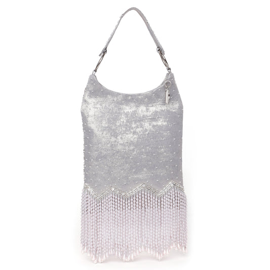 Ira Silver Embellished Handbag