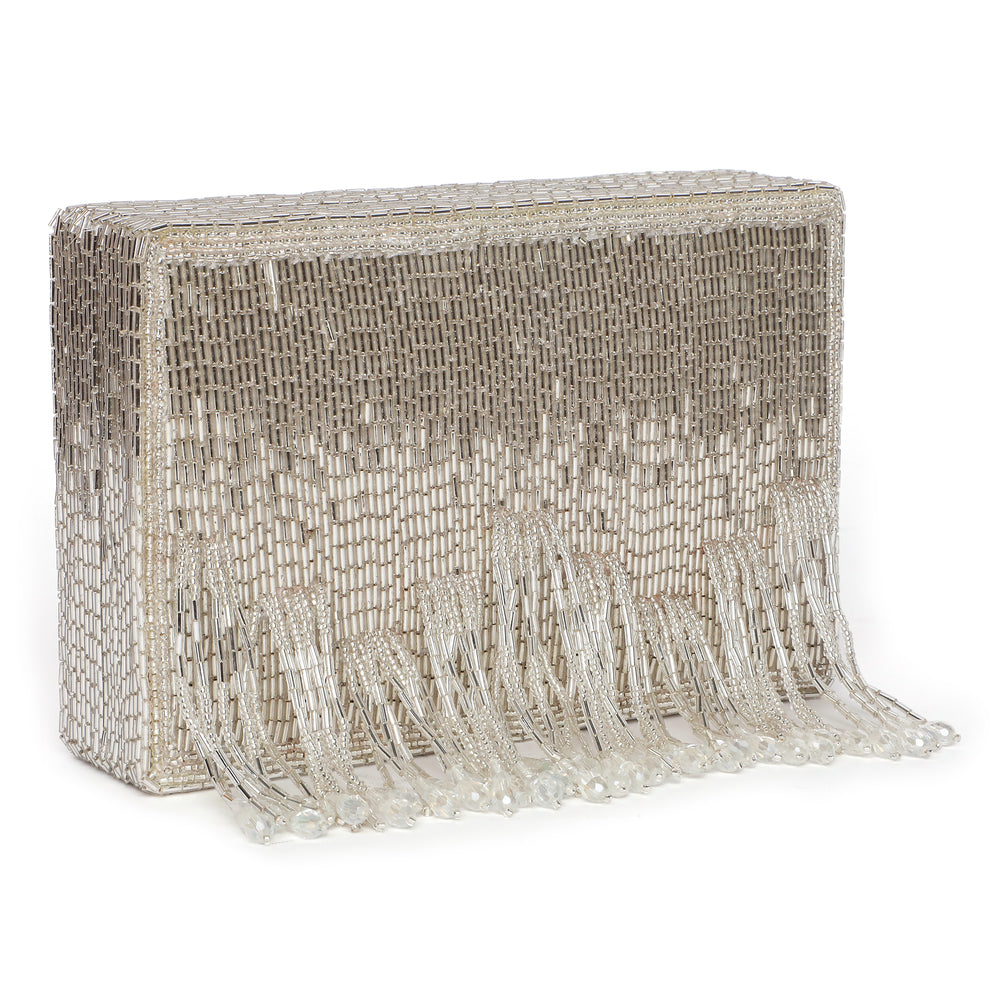 Edie Silver Clutch bag