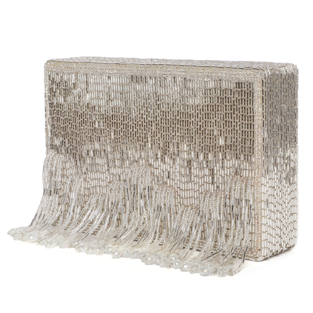 Edie Silver Clutch bag