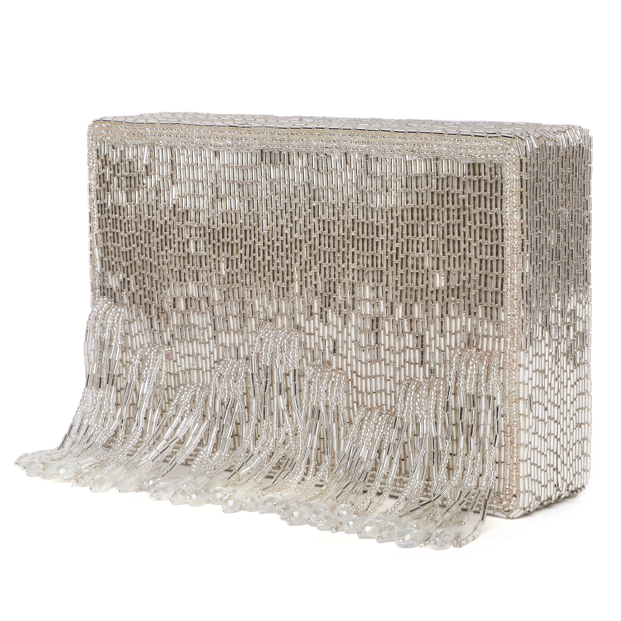 Edie Silver Clutch bag