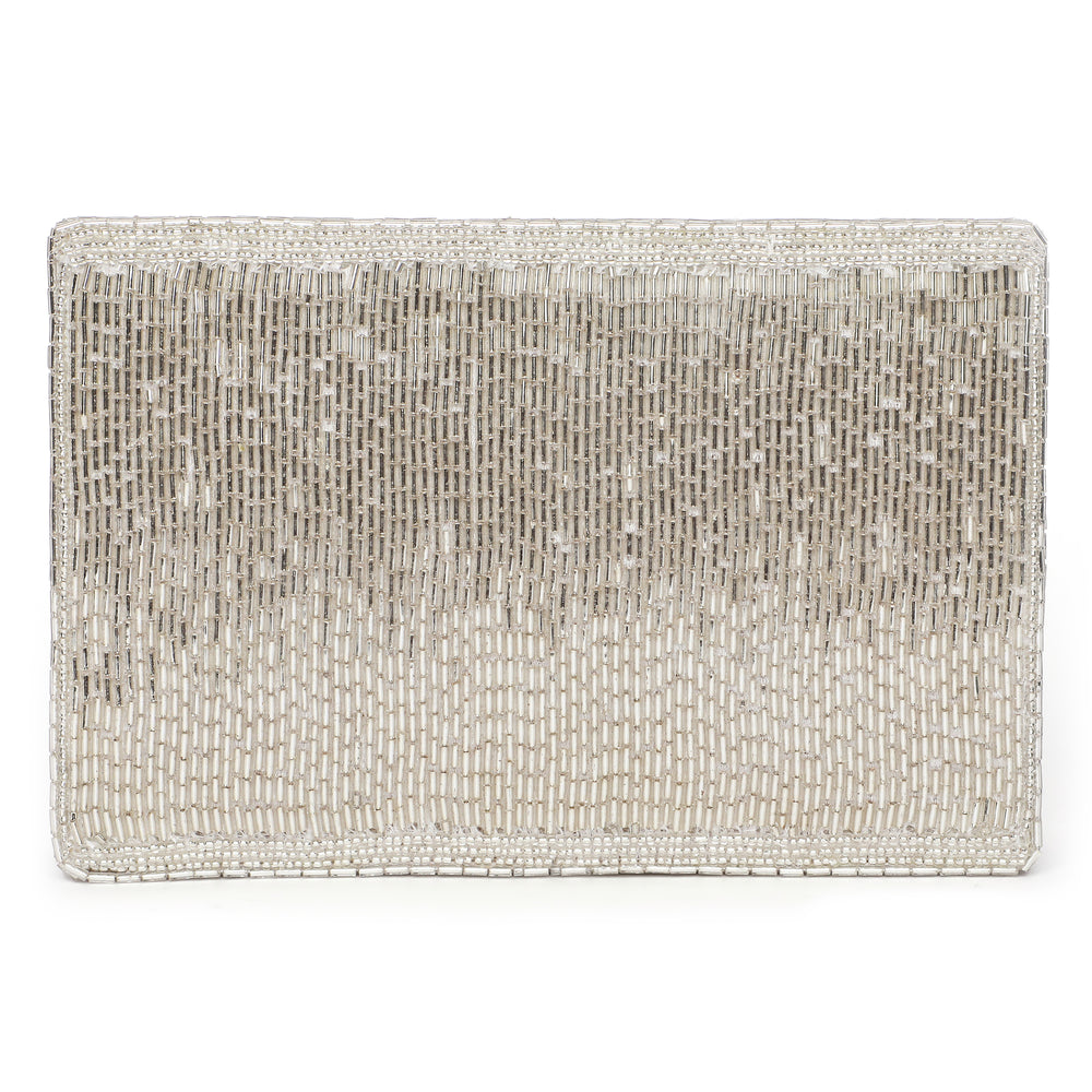Edie Silver Clutch bag