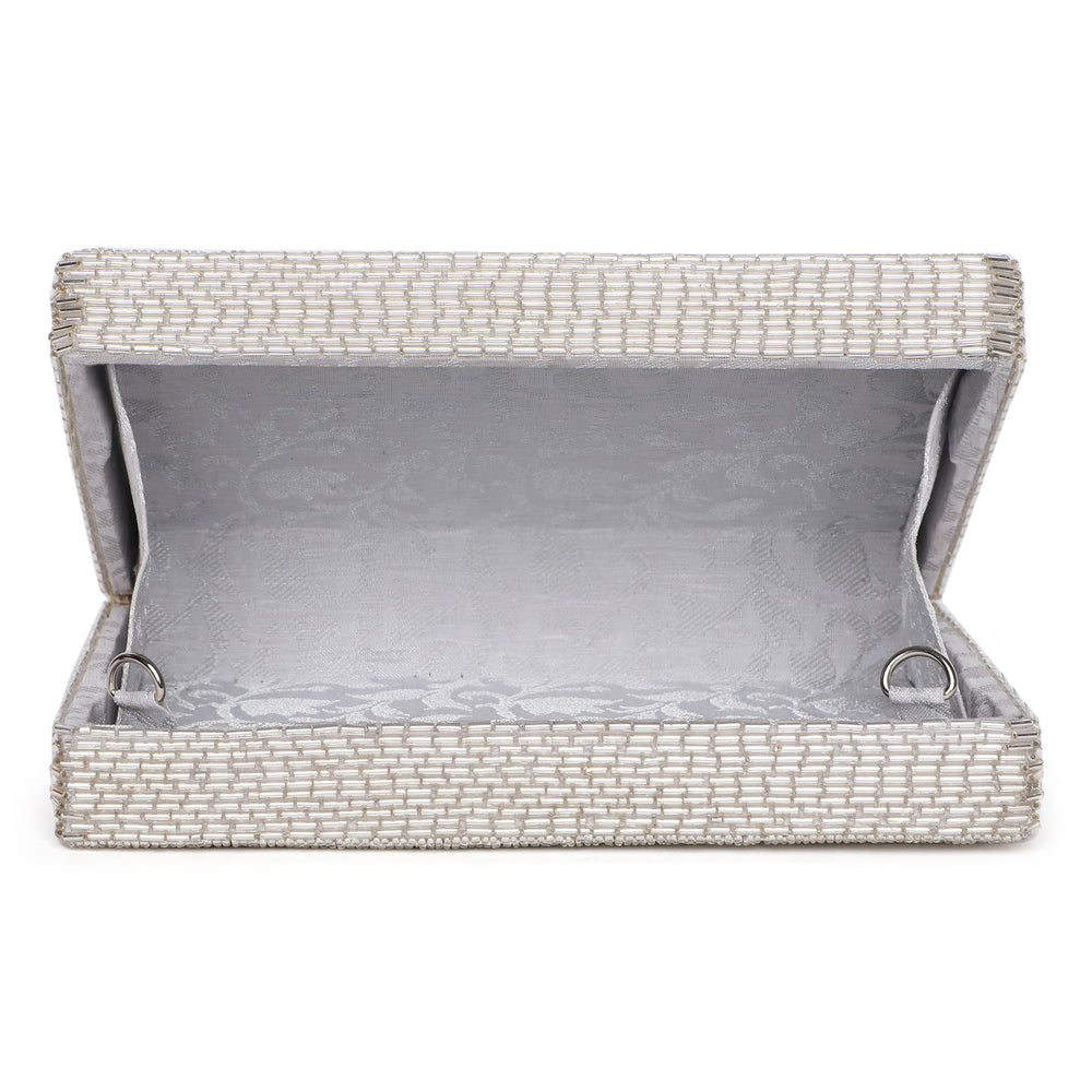 Edie Silver Clutch bag