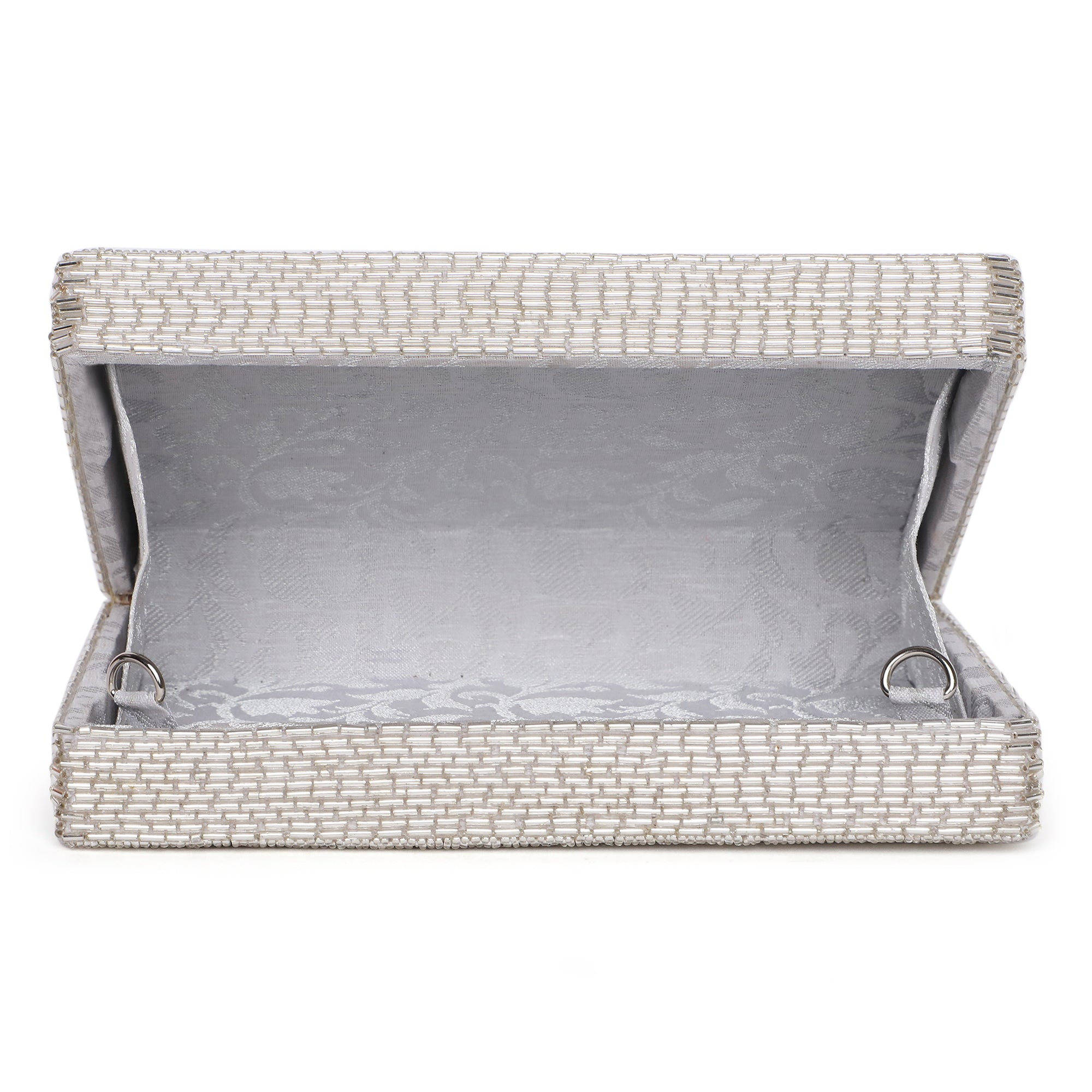 Edie Silver Clutch bag