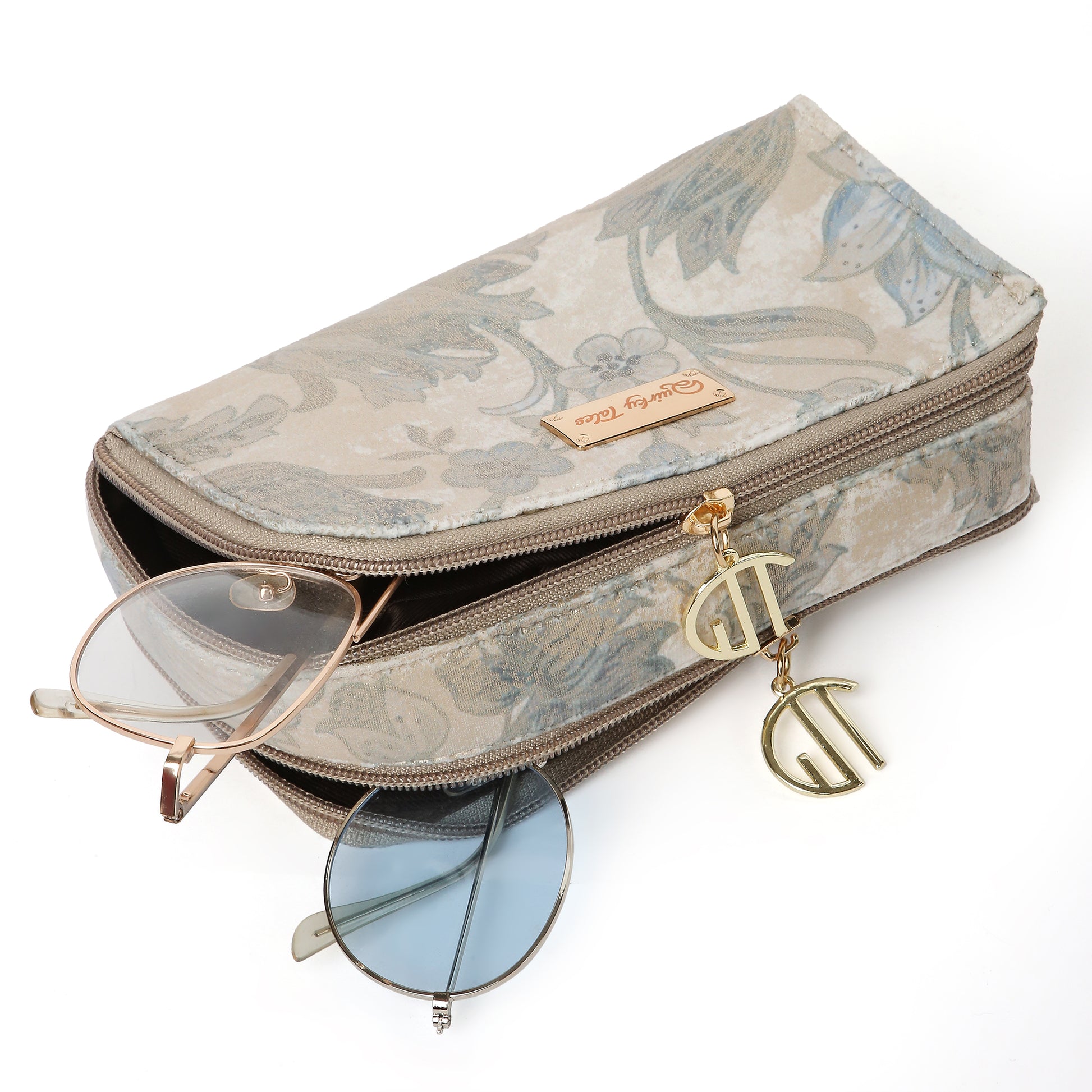 Grey Floral Sunglass Cover