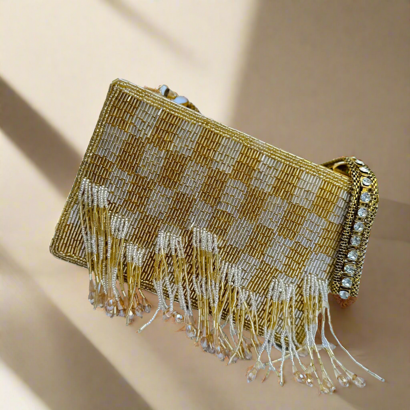 Edie Silver Gold Clutch bag