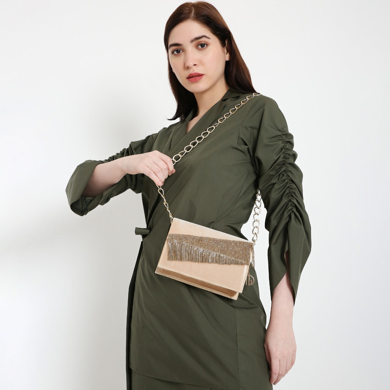 Ivy Gold Velvet handbag