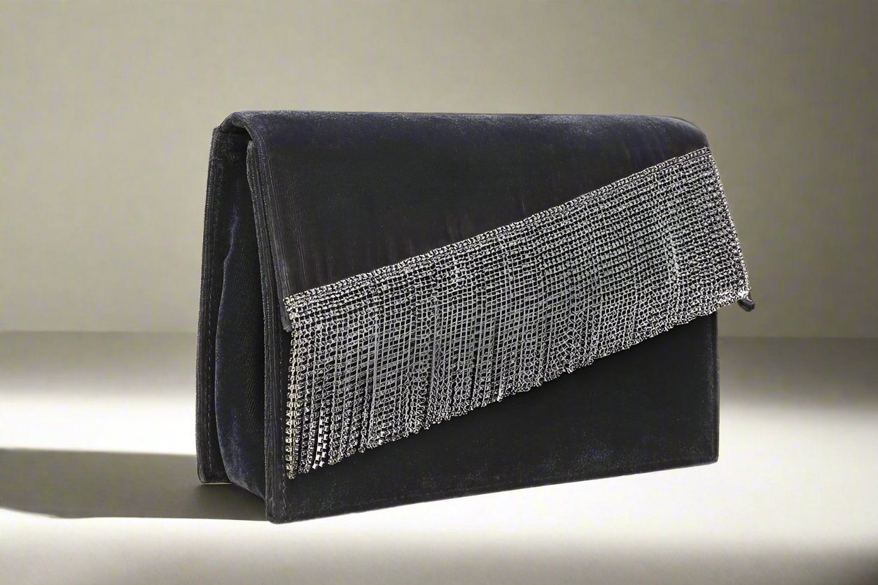 Ivy Grey Silver Velvet handag