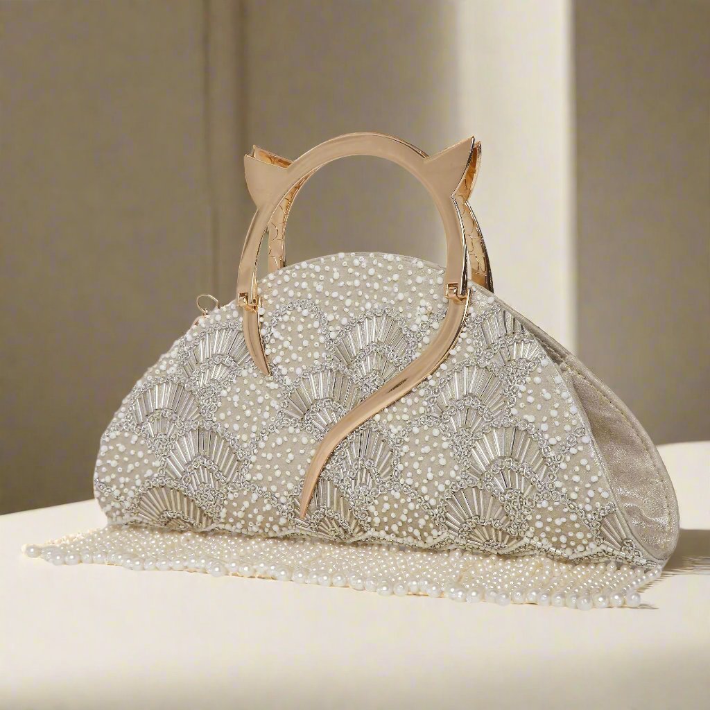 Thea Gold Halfmoon handbag
