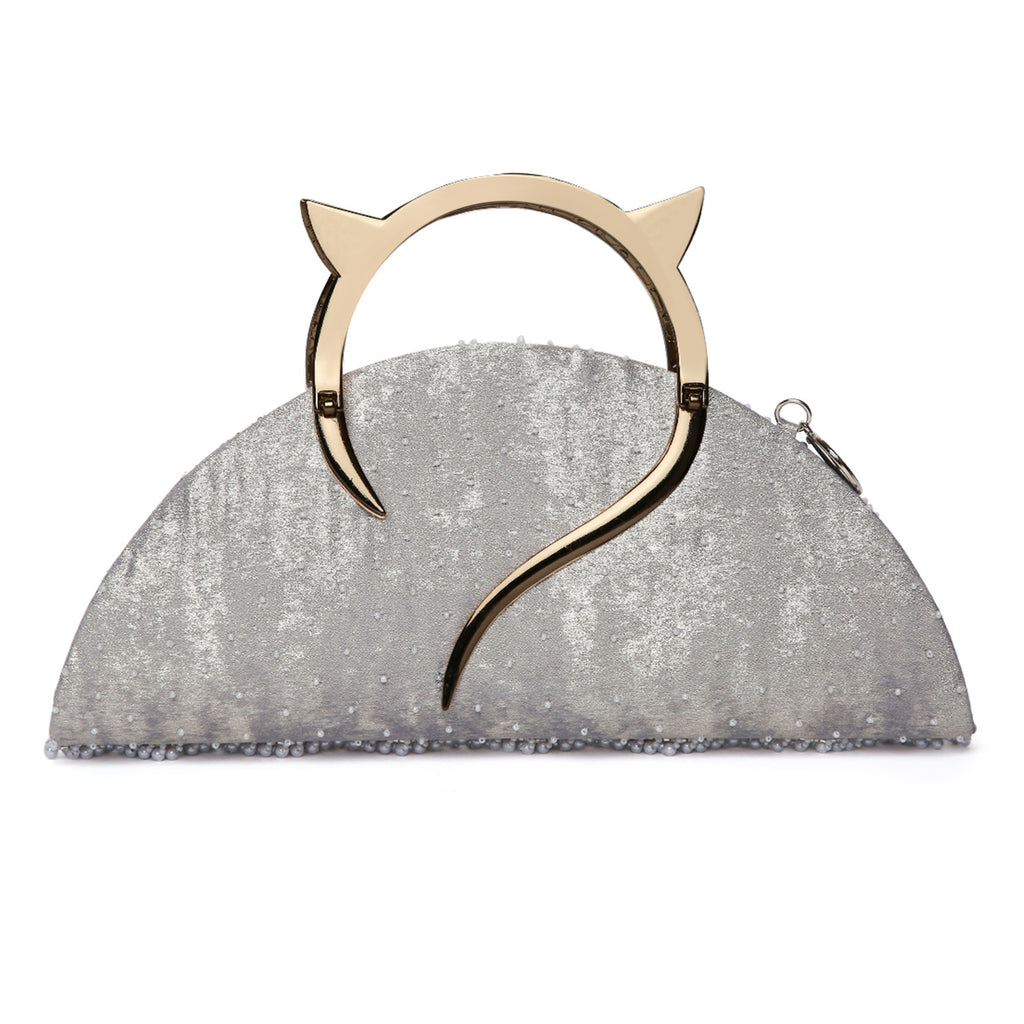 Thea Silver Halfmoon handbag